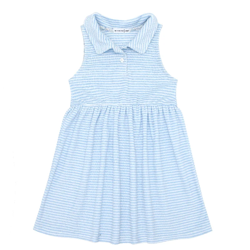 Incredible Offers girls powder blue stripe french terry tennis dress