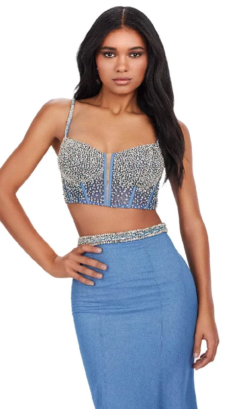 Special Offer Ashley Lauren 11511 - Beaded Two-Piece Mermaid Prom Dress