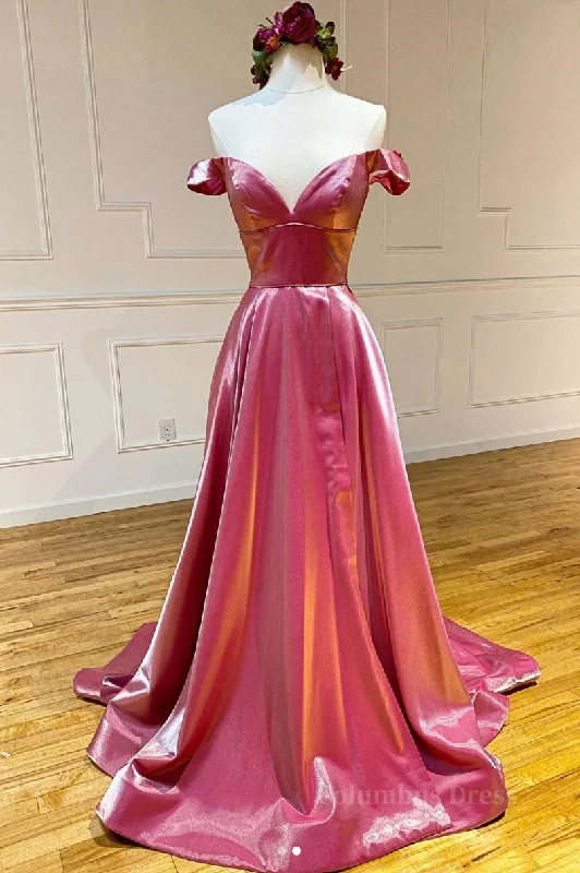 Extra Savings Simple sweetheart off shoulder satin long Corset Prom dress outfits