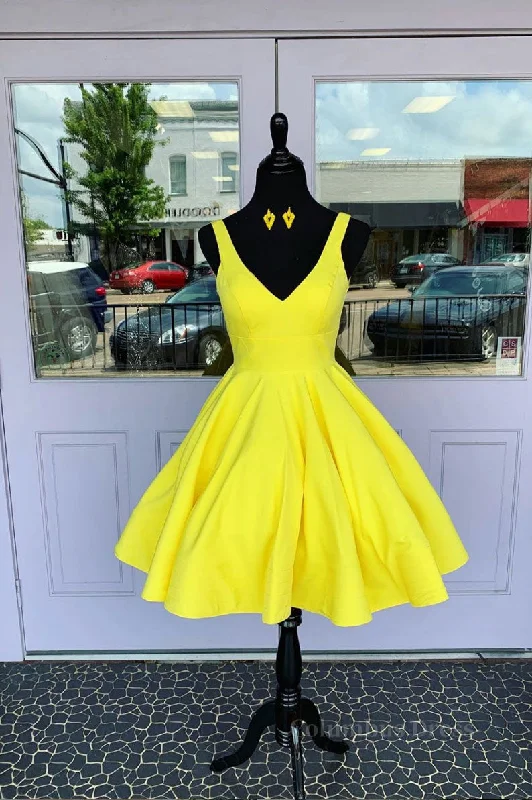Referral Discount Simple yellow short Corset Prom dress, yellow Corset Homecoming dress outfit Referral Discount Simple yellow short Corset Prom dress, yellow Corset Homecoming dress outfit