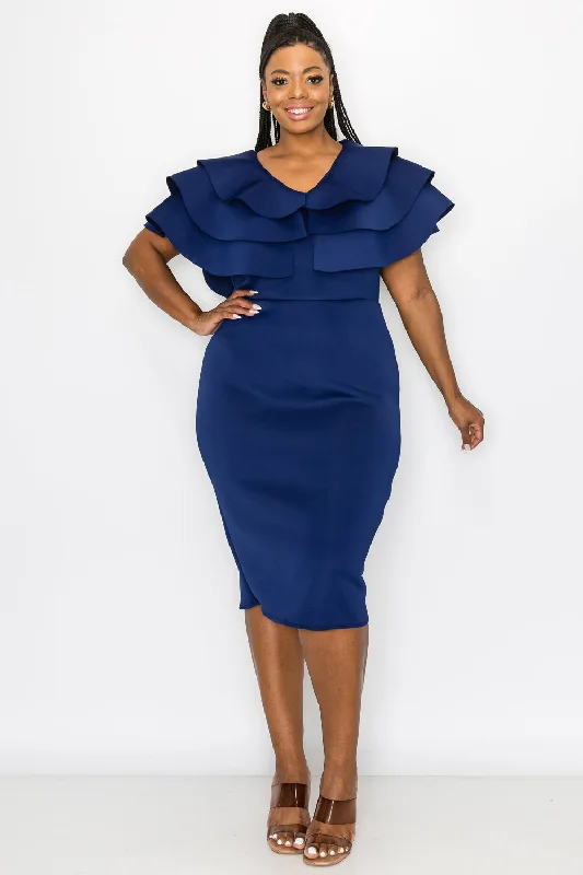 Crazy Deals Kyra Cascading Midi Dress