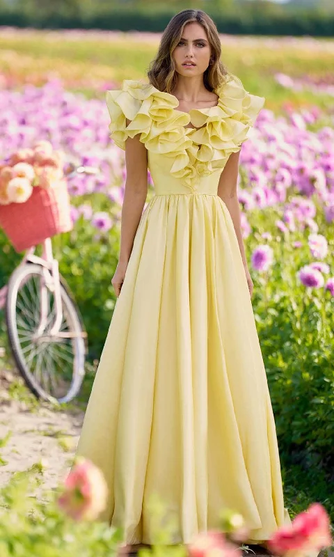 Special Price Sherri Hill 56122 - Ruffle Draped Gown