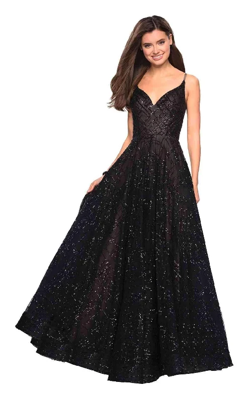 Mega Sale La Femme - 27199 Sparkling Sequin Sleeveless A-Line Dress