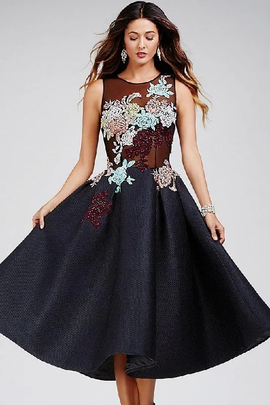 Weekend Flash Sale Jovani - 23695 Multi-Colored Sheer Jewel A-line Dress