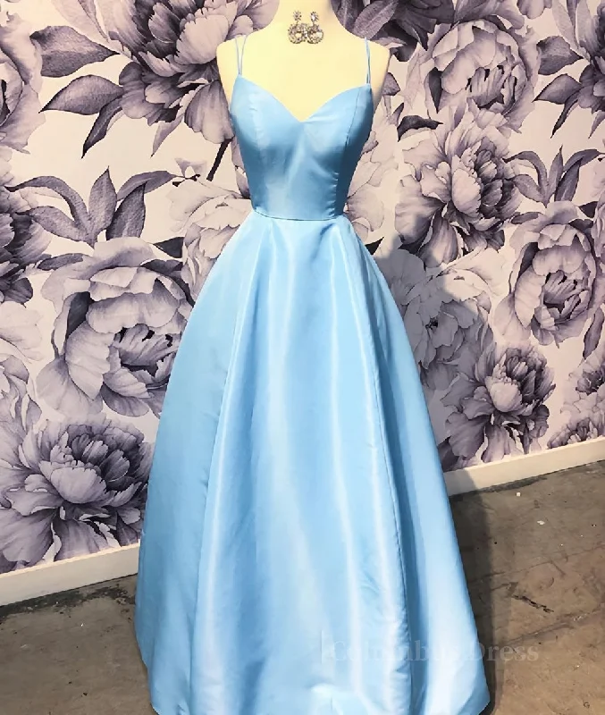 Limited Time Simple sweetheart blue satin long Corset Prom dress, blue evening dress outfit Limited Time Simple sweetheart blue satin long Corset Prom dress, blue evening dress outfit