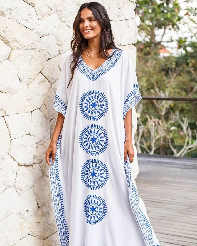 New Arrival Embroidered Long Kaftan Dress