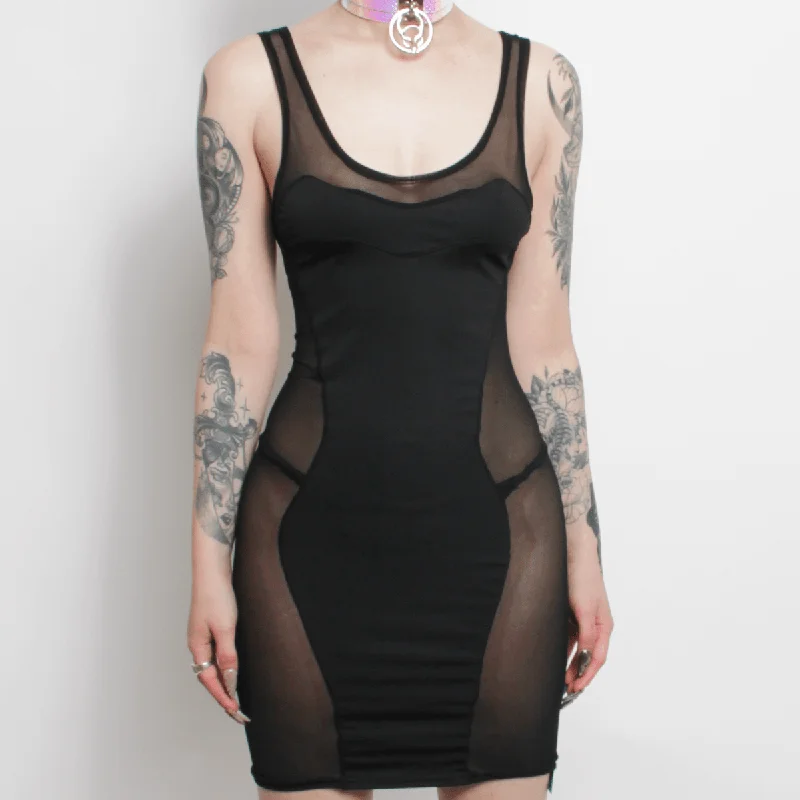 New Arrival MELT DRESS BLACK WOMENS