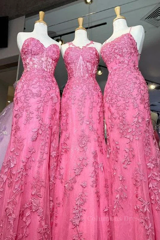 Closeout Mermaid Hot Pink Lace Long Corset Prom Dress, Long Hot Pink Corset Formal Graduation Evening Dress outfit Closeout Mermaid Hot Pink Lace Long Corset Prom Dress, Long Hot Pink Corset Formal Graduation Evening Dress outfit