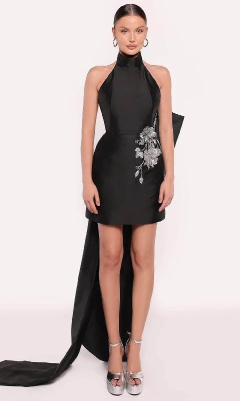 Price Drop Tarik Ediz 98827 - Floral Beaded Halter Dress