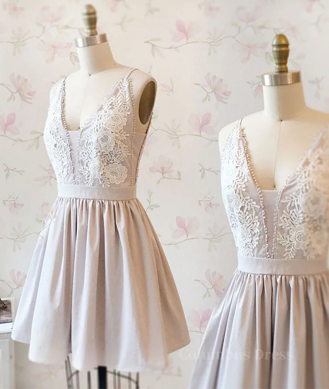 One-DAY Sale Simple v neck lace short Corset Prom dress, Corset Homecoming dress outfit One-DAY Sale Simple v neck lace short Corset Prom dress, Corset Homecoming dress outfit