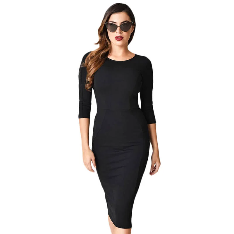 Daily Specials Unique Vintage Mod Wiggle Dress - Black