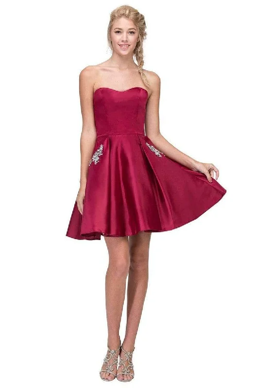 Final Markdown Eureka Fashion - 6622 Strapless A-Line Cocktail Dress