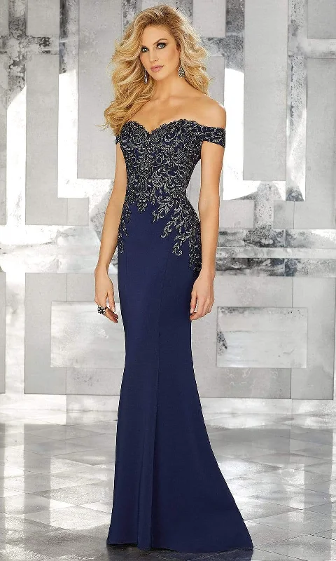 Limited Availability MGNY By Mori Lee - 71616 Embroidered Off-Shoulder Trumpet Dress