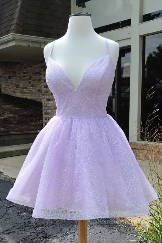 YEAR-End Clearance Shiny V Neck Lilac Short Corset Prom Dresses, Lilac Corset Homecoming Dresses outfit YEAR-End Clearance Shiny V Neck Lilac Short Corset Prom Dresses, Lilac Corset Homecoming Dresses outfit