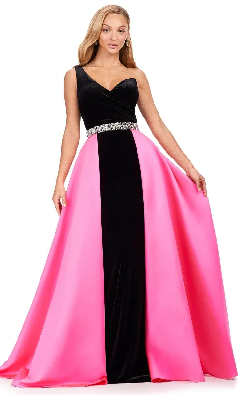 Holiday Sale Ashley Lauren 11265 - One Shoulder Velvet-Satin Gown
