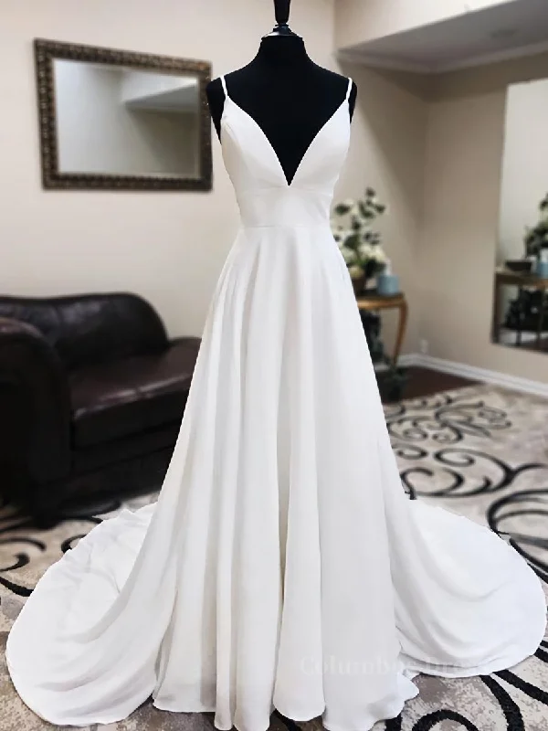Markdowns A Line V Neck White Corset Wedding Dresses with Lace Back, White V Neck Corset Prom Corset Formal Dresses outfit Markdowns A Line V Neck White Corset Wedding Dresses with Lace Back, White V Neck Corset Prom Corset Formal Dresses outfit