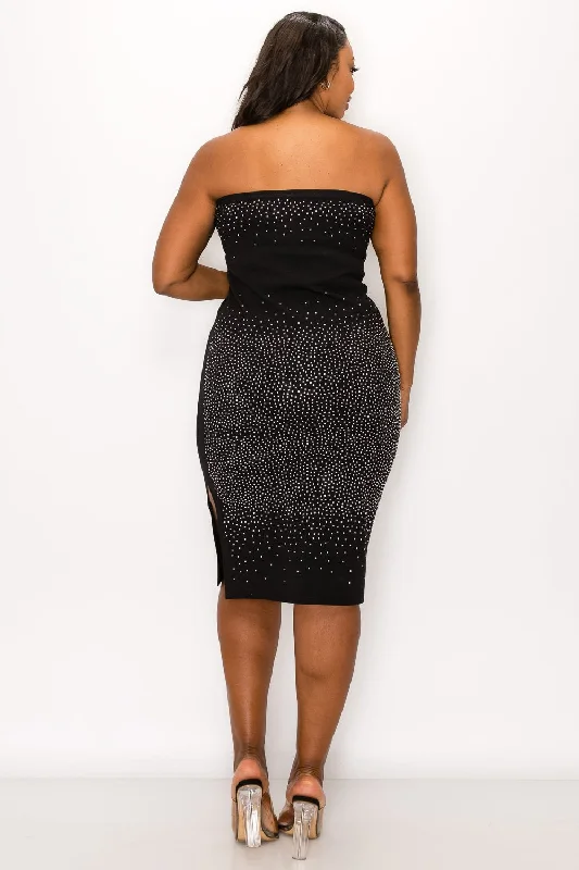 Bargain Prices Rhinestone Embellished Tube Dress