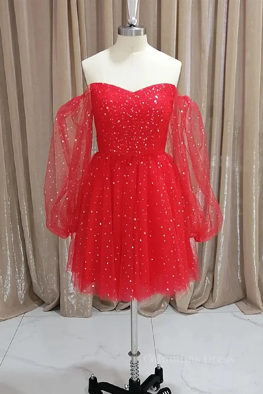 Fantastic Deals Short Red Long Sleeves Tulle Corset Prom Dresses, Short Red Long Sleeves Corset Formal Corset Homecoming Dresses outfit Fantastic Deals Short Red Long Sleeves Tulle Corset Prom Dresses, Short Red Long Sleeves Corset Formal Corset Homecoming Dresses outfit