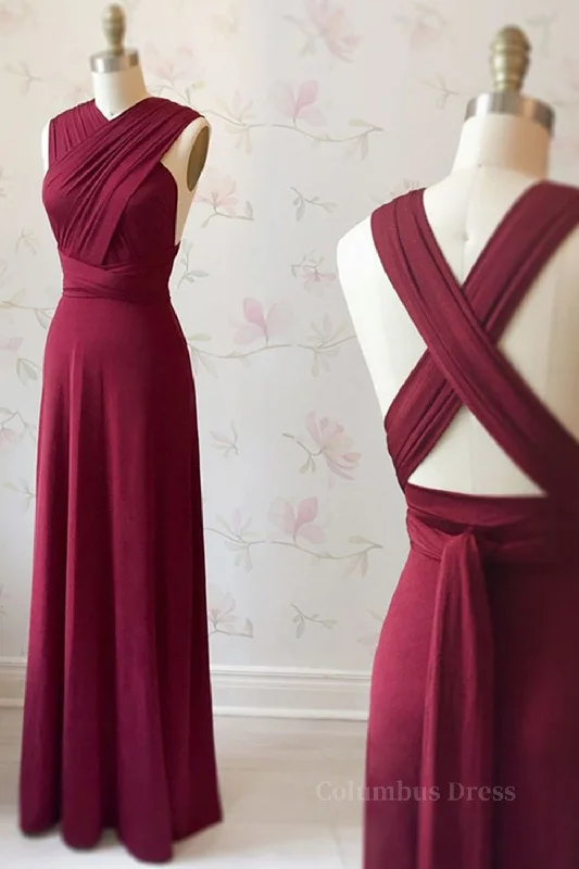 Bargain Blast Unique Burgundy Long Corset Prom Dresses with Cross Back, Burgundy Corset Formal Graduation Evening Dresses, Burgundy Corset Bridesmaid Dresses outfit Bargain Blast Unique Burgundy Long Corset Prom Dresses with Cross Back, Burgundy Corset Formal Graduation Evening Dresses, Burgundy Corset Bridesmaid Dresses outfit