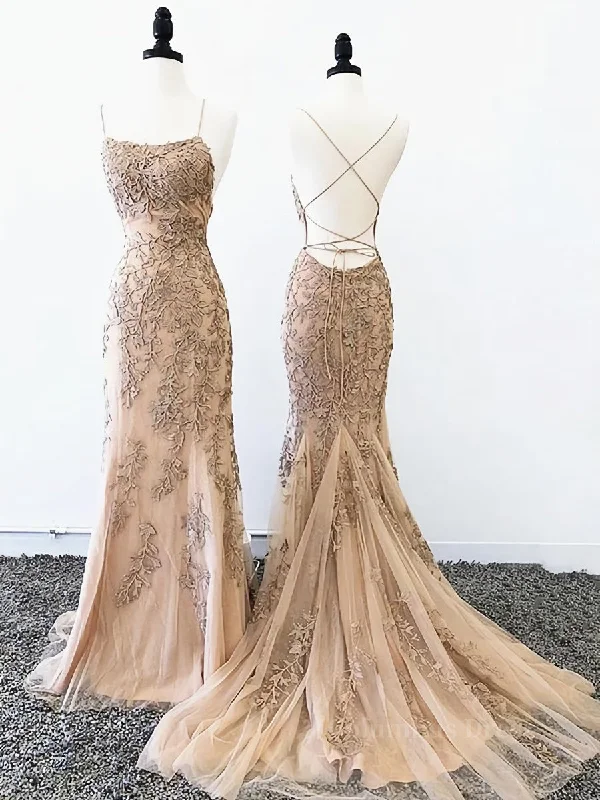 Anniversary Sale Backless Mermaid Champagne Lace Corset Prom Dresses, Champagne Backless Mermaid Lace Corset Formal Evening Dresses outfit Anniversary Sale Backless Mermaid Champagne Lace Corset Prom Dresses, Champagne Backless Mermaid Lace Corset Formal Evening Dresses outfit