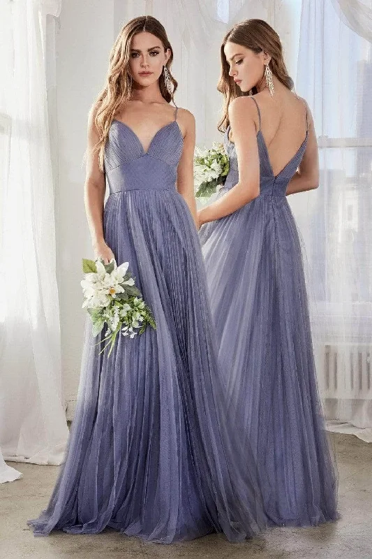 The Best Prices Ladivine CD184 - Pleated Tulle A-Line Gown