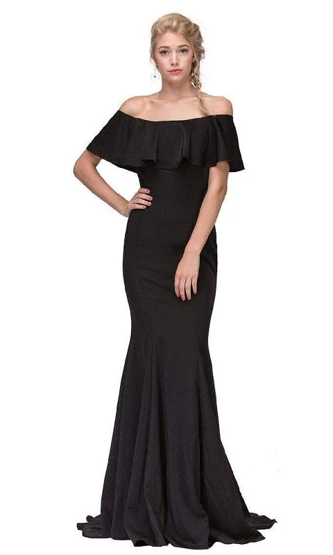 Limited Time Offer Eureka Fashion - 7113 Ruffle Paneled Off Shoulder Mermaid Gown