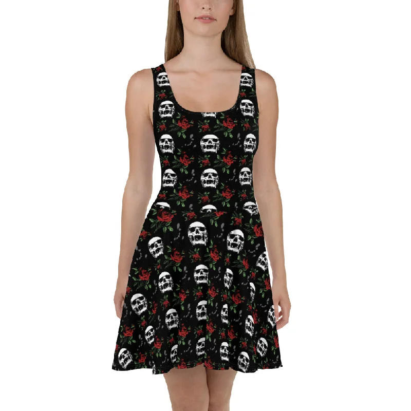 Price Cut Skulls N' Roses Skater Dress