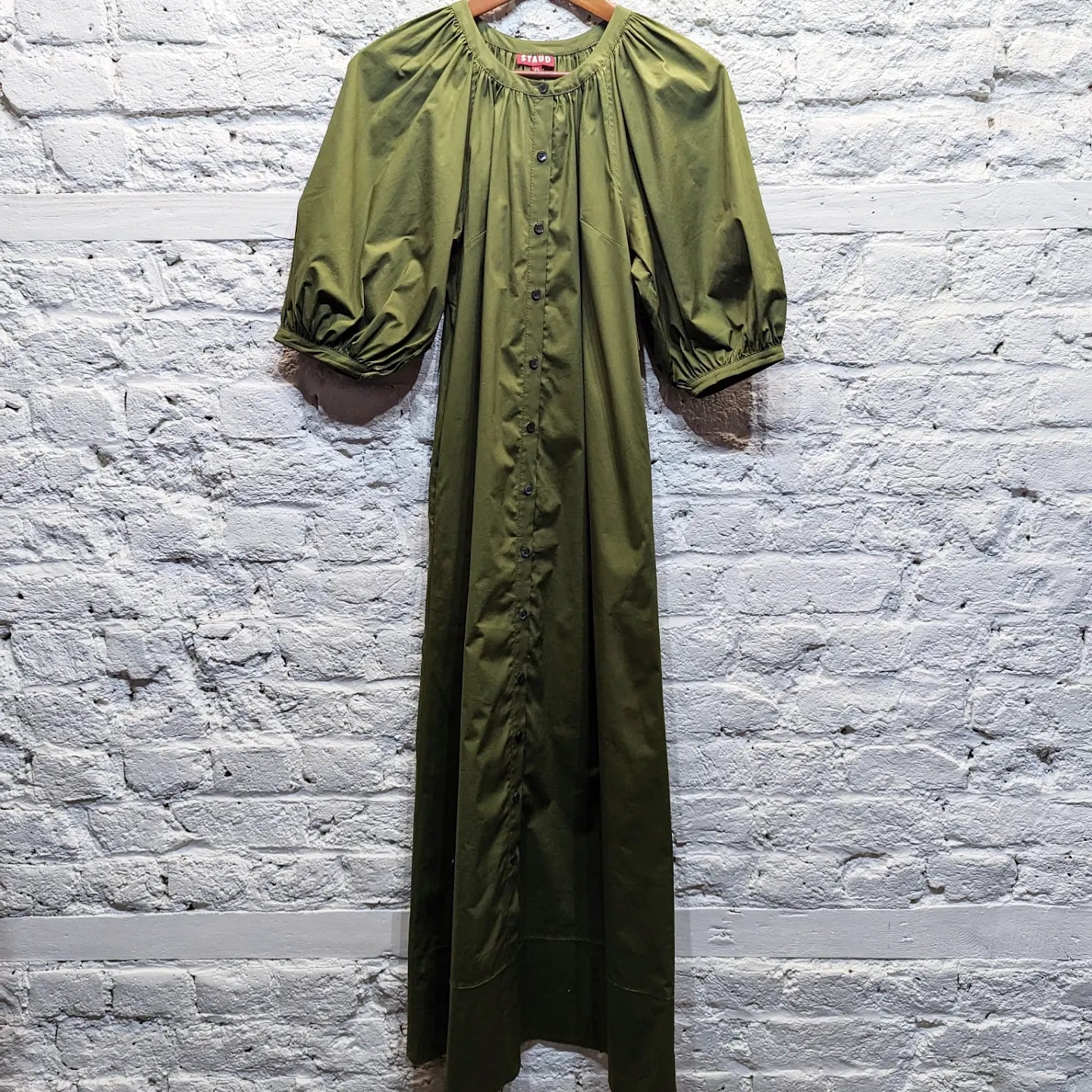 Special Discount STAUD
GREEN POPLIN MIDI DRESS