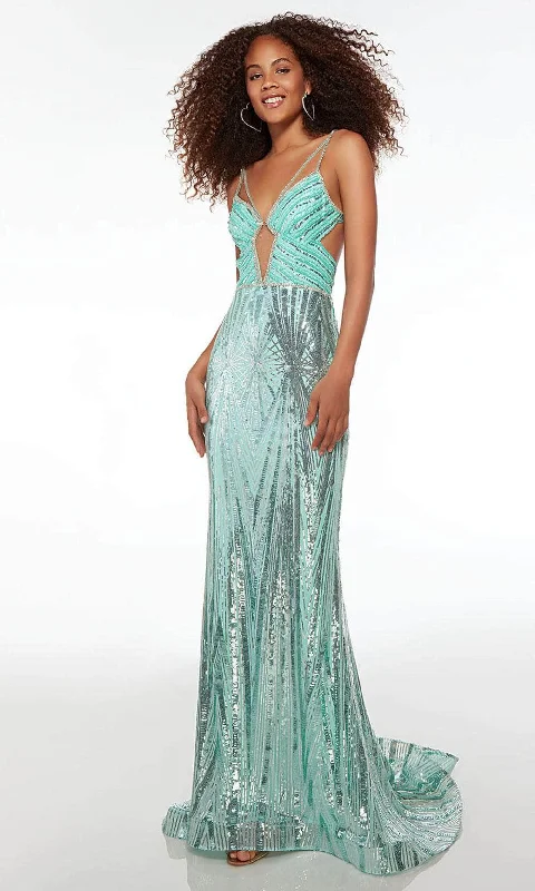 Deep Discounts Alyce Paris 61679 - Sequin Embellished Side Cut-Out Detail Prom Dress
