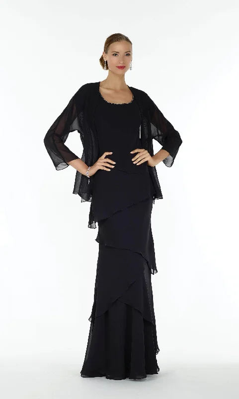 Fantastic Offers Alyce Paris - 29292 Layered Chiffon Dress with Long Sleeved Jacket