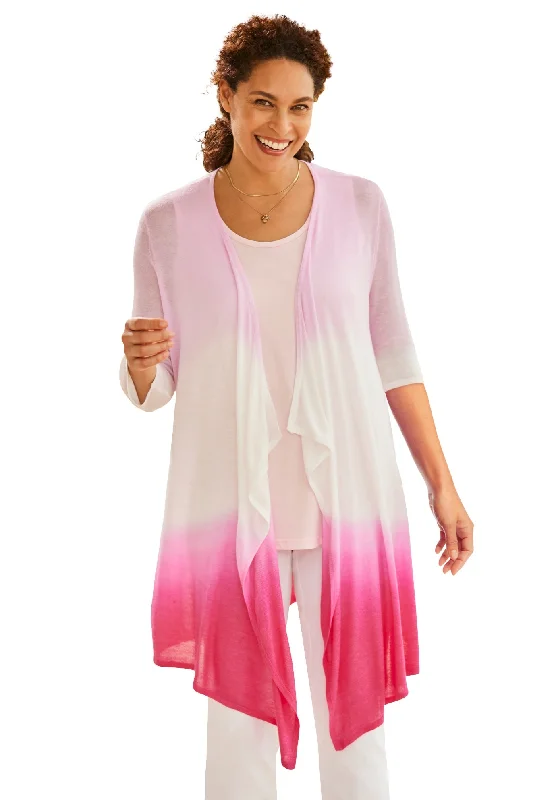 TIME-Limited Offer Lightweight Ombrè Open Front Cardigan