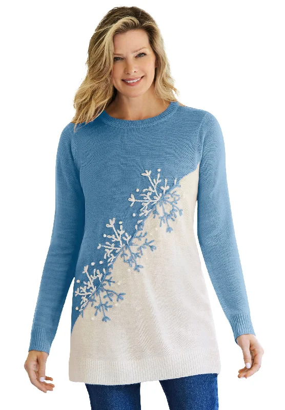Savings Alert Snowflake Jacquard Pullover Sweater