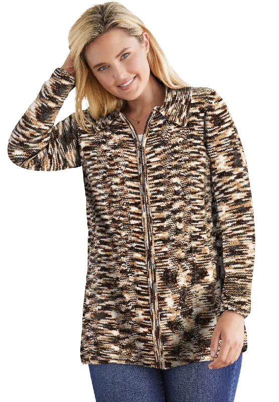 Buy More, Save More Chenille Zip Cable Cardigan