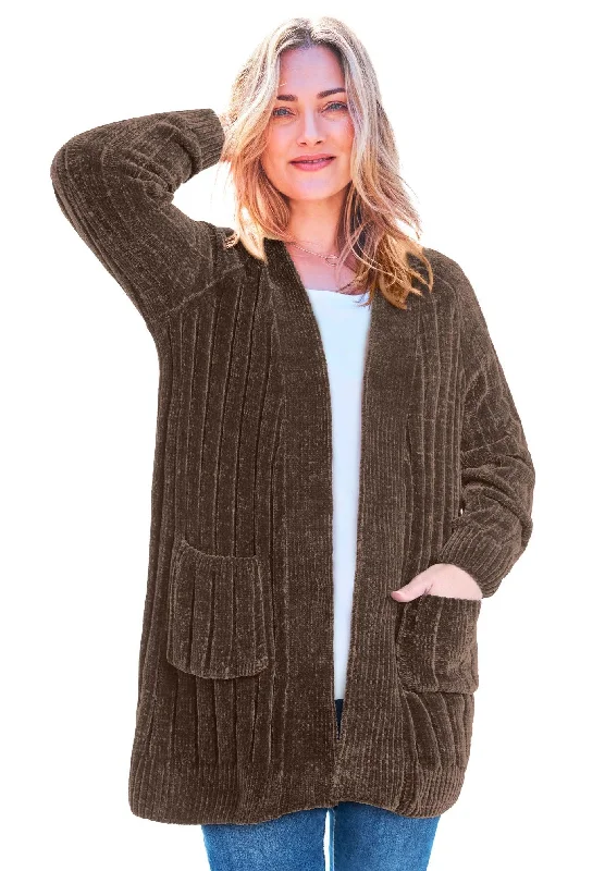 Don't Wait Open Front Chenille Cardigan