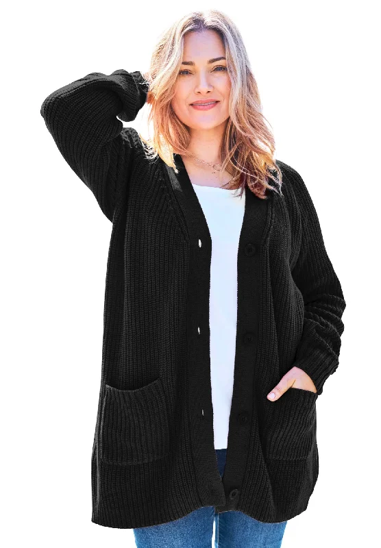 Time-Limited Offer Button-Front Shaker Cardigan