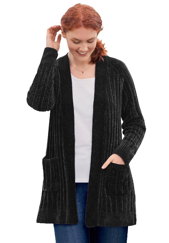 Stock Clearance Open Front Chenille Cardigan