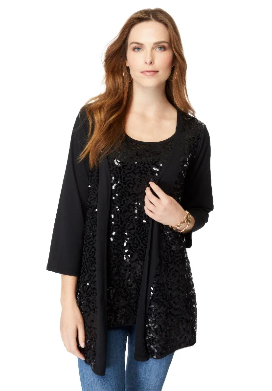 Loyalty Reward Sequin-Panelled Tank & Cardigan Set