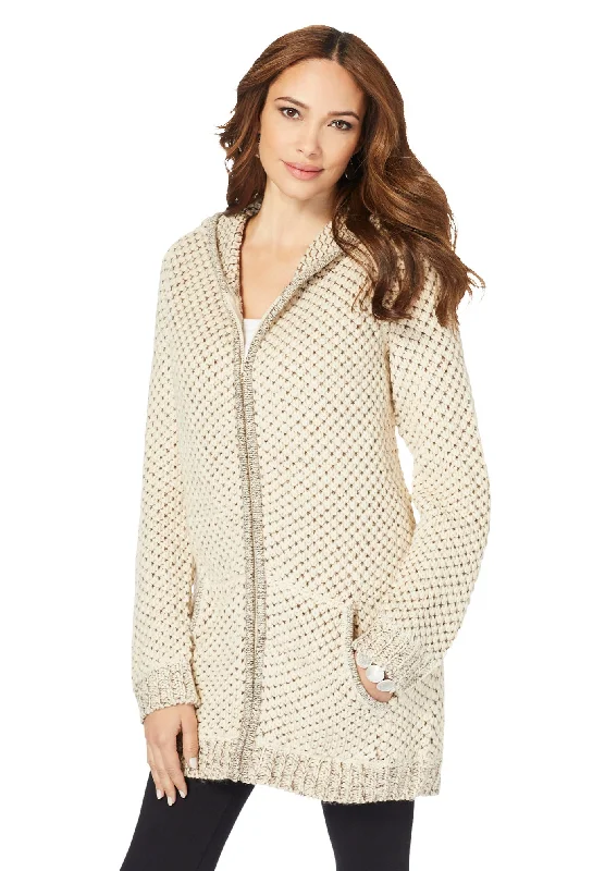 Today’s Special Marled Thermal Hoodie Cardigan