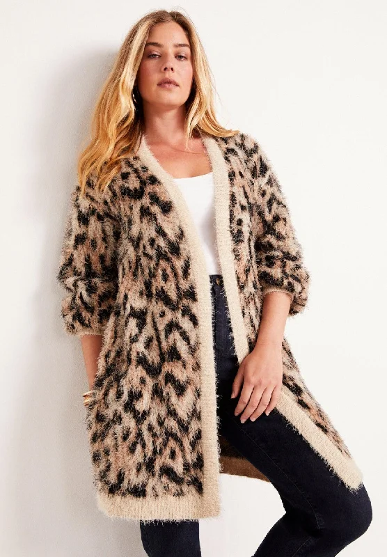 Final Markdown Leopard-Print Eyelash Cardigan