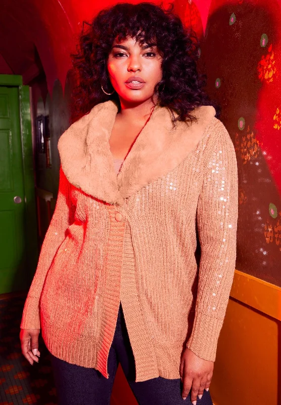 Deal Explosion Sequin Button-Up Sweater