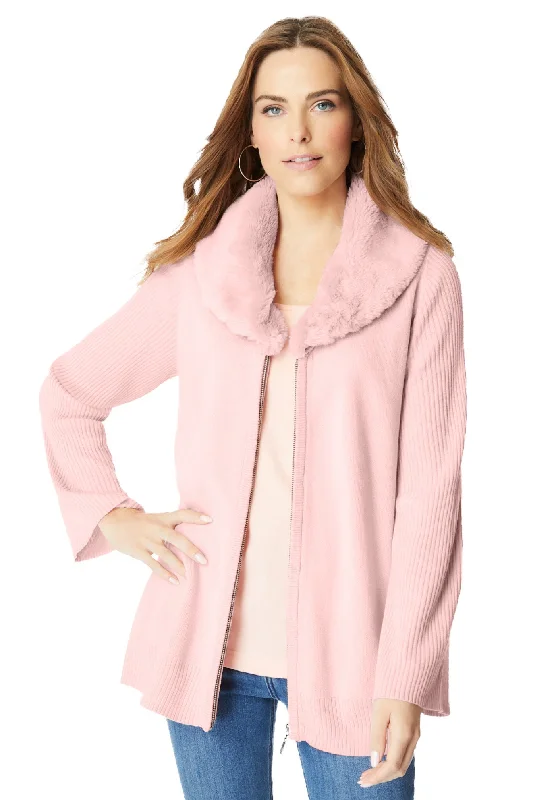 Price Fest Faux-Fur Collar Cardigan.