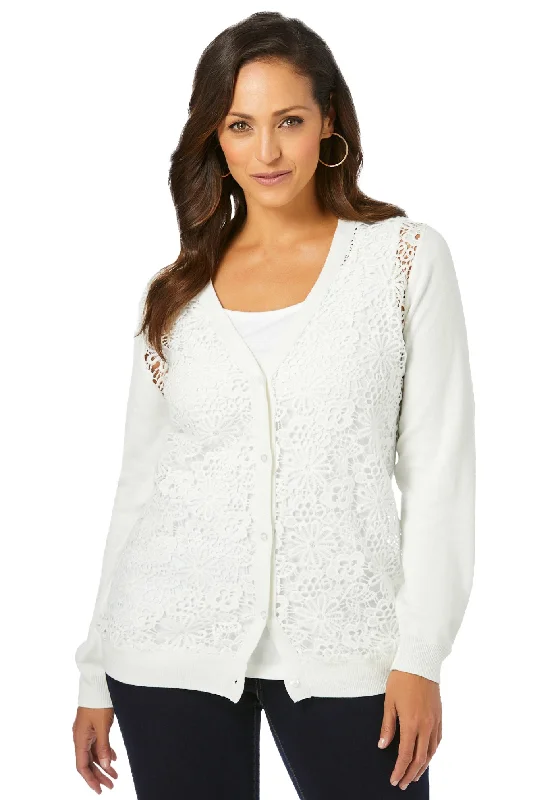 Blowout Deals Crochet Button-front Cardigan