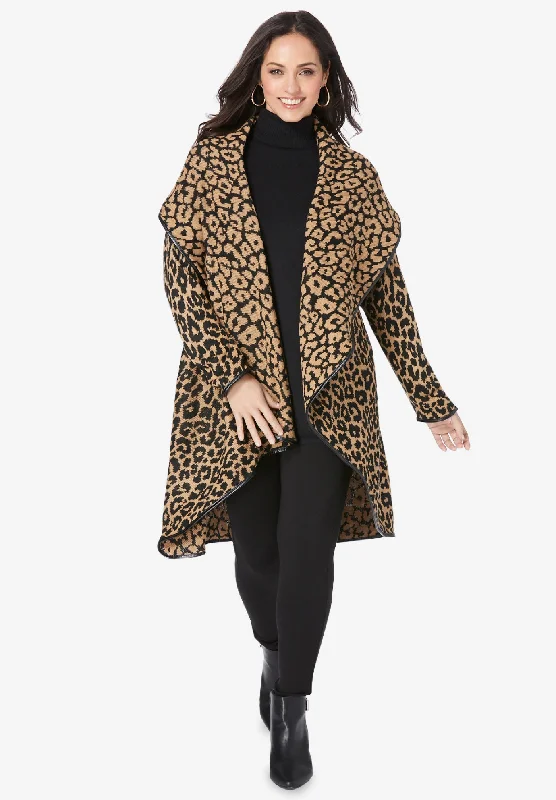 Don't Miss Faux Leather-Trim Sweater