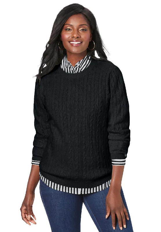 Weekend Special Cable Crewneck Sweater