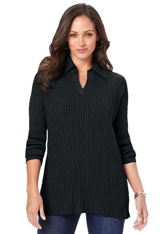 Inventory Reduction Ribbed Collar Sweater