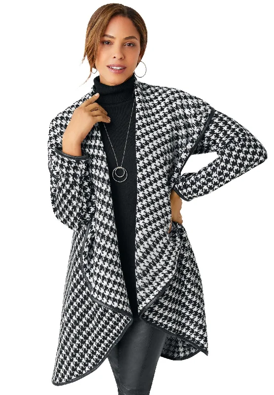 Hurry In Faux Leather-Trim Sweater
