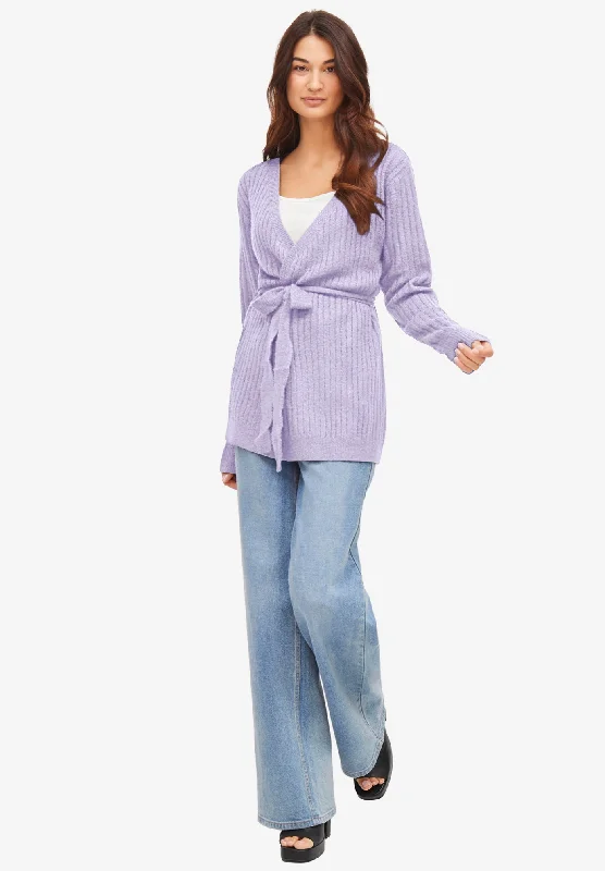 Get It Before It’s Gone Tie Wrap Ribbed Cardigan