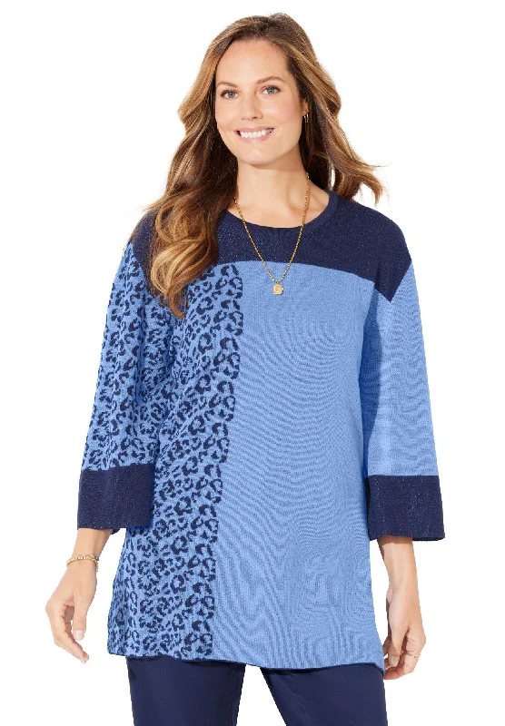 Take Advantage Jacquard Colorblock Pullover