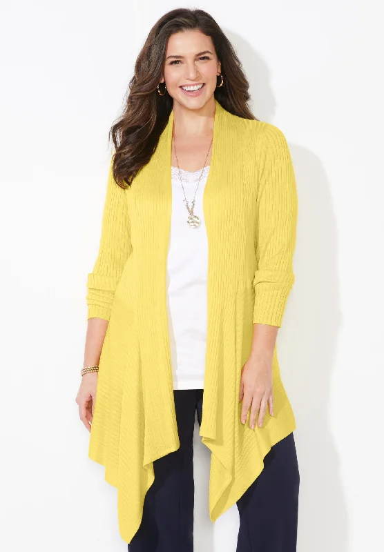 Limited Edition Mixed Rib Drape Cardigan