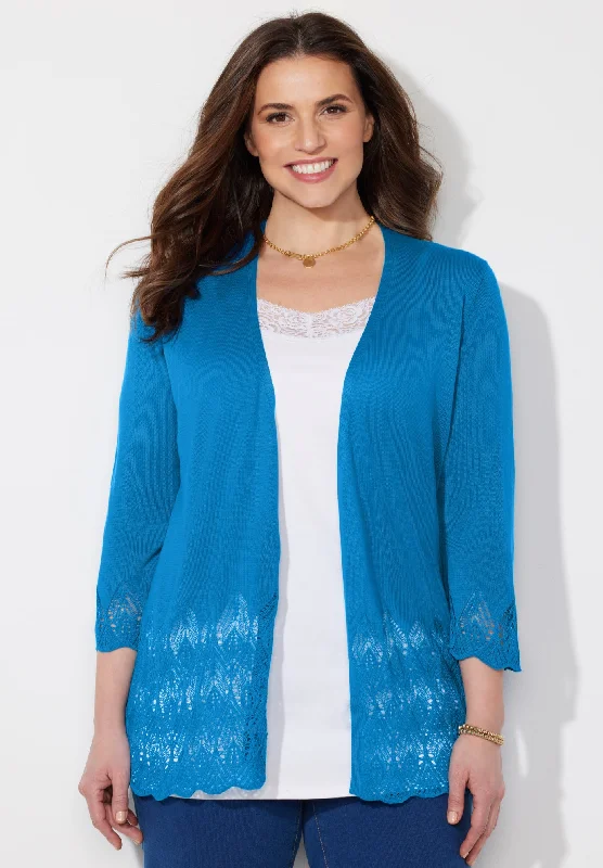 Value Deals Pointelle Chevron Cardigan